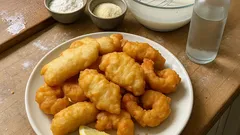 ビールなしでも軽いサクサク衣：炭酸水＋ウーゾのフリット用バッター